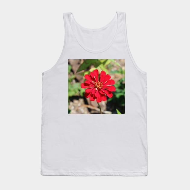 Single Red Flower Tank Top by Cynthia48